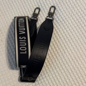 Louis Vuitton Black and cream Nylon Jacquard Sporty Bandouliere Shoulder Strap